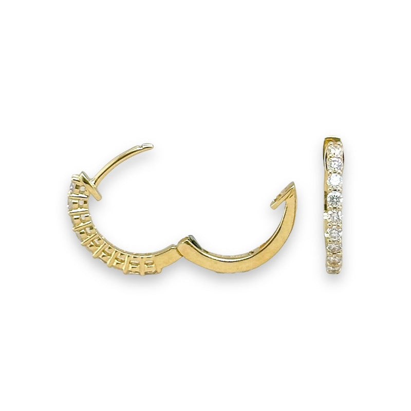 18K Y Gold 0.37ctw G/SI1 Diamond Hoop Earrings - Walter Bauman Jewelers