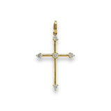 18K Y Gold G/SI1 0.12ctw Diamond Cross - Walter Bauman Jewelers