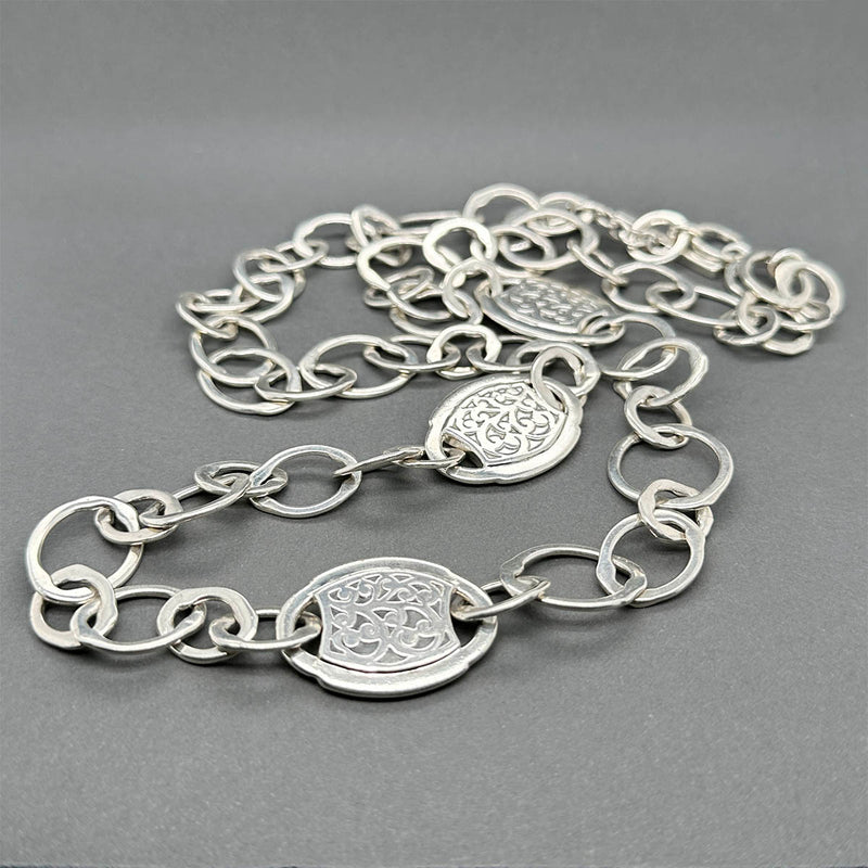 Estate Lois Hill SS Tree Of Life 31” Station Necklace