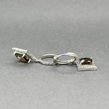 Estate 14K W Gold 1.68ctw Smoky Quartz & 0.22ctw Diamond Earrings