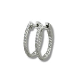 14K W Gold 0.50ctw G-H/SI2 20mm Oval In/Out Diamond Hoop Earrings