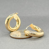 Estate 18K Y Gold 20.9mm Twisted Huggie Earrings