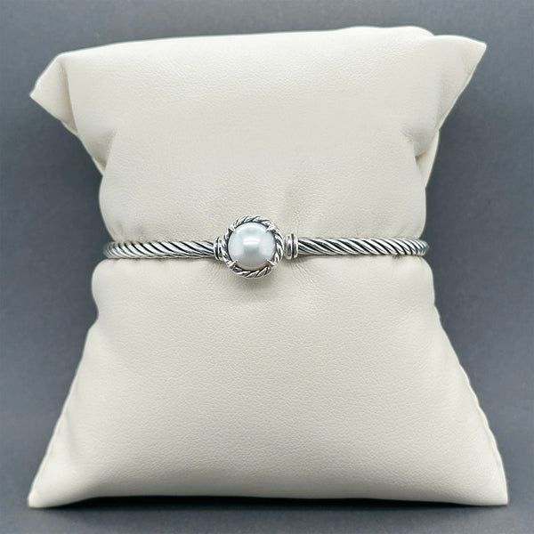 Estate David Yurman SS Chatelaine Pearl Bangle Bracelet