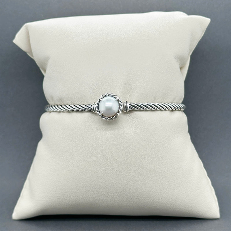 Estate David Yurman SS Chatelaine Pearl Bangle Bracelet