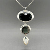 Estate Elle SS Mother of Pearl & Onyx Pendant