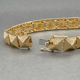 Estate 14K Y Gold 0.51ctw G-H/SI2-I1 Diamond Pyramid Bracelet