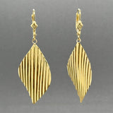 Estate 18K Y Gold Ribbed Dangle Earrings