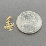 Estate 14K Y Gold 16.2mm Jerusalem Cross Pendant
