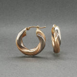 Estate 14K TT Gold 20.10mm Huggie Earrings