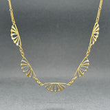 Estate 18K TT Gold 15.5” Station Necklace