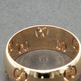 Estate Gucci 18K Y Gold Icon GG Wide Ring