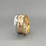 Estate Movado 18K Tri Color Gold Wave Stacking Rings