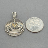 Estate SS 14 Crown Heart Pendant