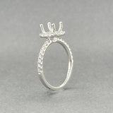 Estate 14K W Gold 0.40ctw H/SI1-2 Diamond Oval Halo Mounting Ring