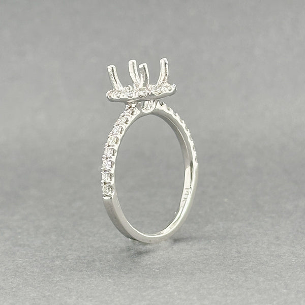 Estate 14K W Gold 0.40ctw H/SI1-2 Diamond Oval Halo Mounting Ring