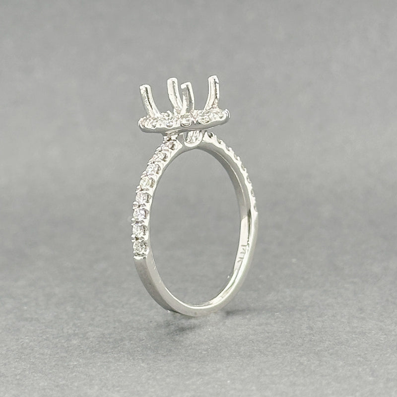 Estate 14K W Gold 0.40ctw H/SI1-2 Diamond Oval Halo Mounting Ring