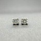 Estate 14K W Gold 0.18ctw H-I/SI2-I1 Diamond Stud Earrings