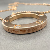 Estate Cartier 18K R Gold Love 3 0.07ctw F/VS1 Diamond Pendant