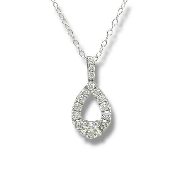 SS 0.50ct  F-G/VS2 Lab Created Diamond Teardrop Pendant