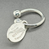 Estate Tiffany & Co. SS Oval Tag Screw Ball Key Ring