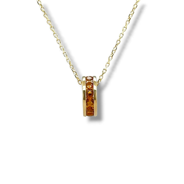 14K Y Gold 0.39ctw Citrine Rondell Pendant