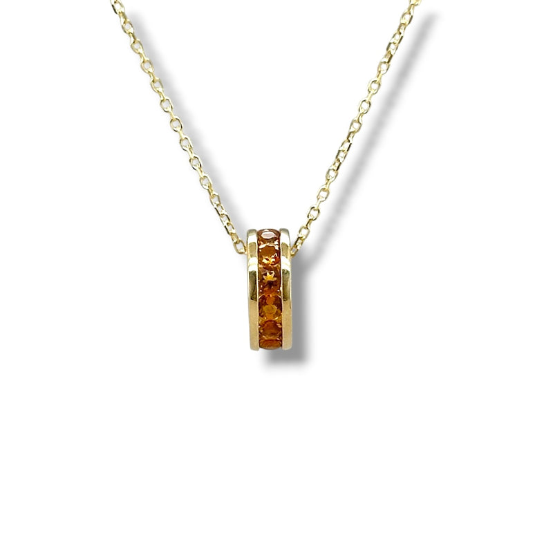 14K Y Gold 0.39ctw Citrine Rondell Pendant
