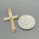 Estate 14K Y Gold 41.3mm Cross Pendant