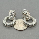 Estate John Hardy SS Ribbed Doorknocker Hoop Earrings
