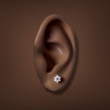 Estate 14K W Gold 0.04ctw Ruby & 0.17ctw Diamond Stud Earrings