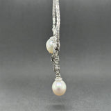 Estate Platinum 3.78ctw Diamond & Tahitian Pearl Y Drop Necklace