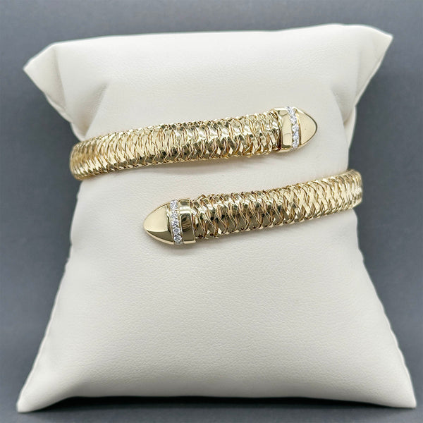 Estate Roberto Coin 18K Y Gold 0.07ctw Diamond Primavera Single Wrap Bracelet