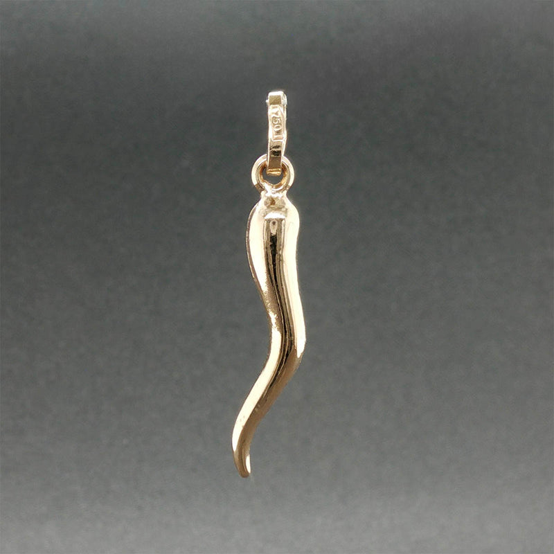 Estate 18K Y Gold 22.75mm Italian Horn Pendant
