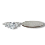 14K W Gold 0.68ctw H/ I1 3 Stone Diamond Engagement Ring Mounting