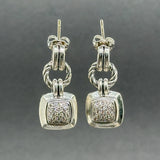 Estate David Yurman SS Diamond Renaissance Drop Earrings
