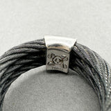 Estate Charriol 18K W Gold & Steel 0.14ctw Diamond Celtic Noir Ring