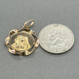 Estate 18K Y Gold Mother Mary Medal Pendant