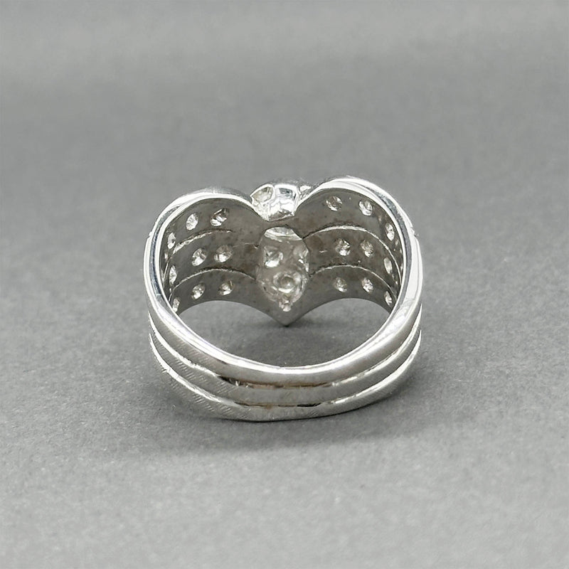 Estate 14K W Gold 1.67ctw H/SI1-2 Diamond Chevron Ring