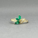 Estate 14K Y Gold 0.42ctw Emerald & 0.05ctw Diamond Ring