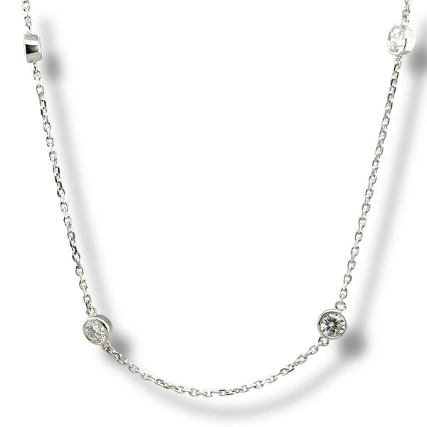 SS 2.00ctw  F-G/VS2 Lab Created Diamond By The Yard Necklace