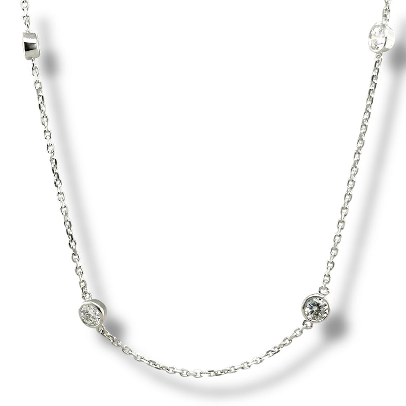 SS 2.00ctw  F-G/VS2 Lab Created Diamond By The Yard Necklace