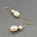 Estate 14K Y Gold Freshwater Pearl Drop Earrings