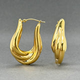 Estate 14K Y Gold Electroplated Oval Twist Hoop Earrings