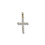 14K Y Gold 0.30ctw G/I1 Shared Prong Diamond Cross
