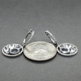 Estate 14K W Gold 3.24ctw Quartz, Sapphire & Diamond Dangle Earrings