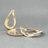 Estate 14K Y Gold Wavy 25.1mm Hoop Earrings