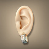 Estate 14K Tricolor Gold Square Hoop Earrings