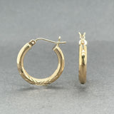 Estate 14K Y Gold 19.1mm Hoop Earrings