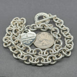 Estate Tiffany & Co. SS 0.02ct Diamond Heart Toggle Necklace