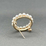 Estate 14K Y Gold Akoya Pearl Circle Pin