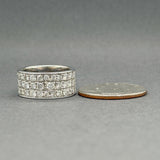 Estate 14K W Gold 2.41ctw G-H/SI2-I1 Diamond 3 Row Eternity Ring